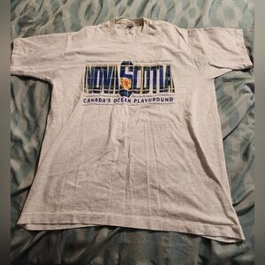 Nova Scotia T Shirt Mens‎ Size XL Gray Single Stitch Vintage 90s Souvenir Canada